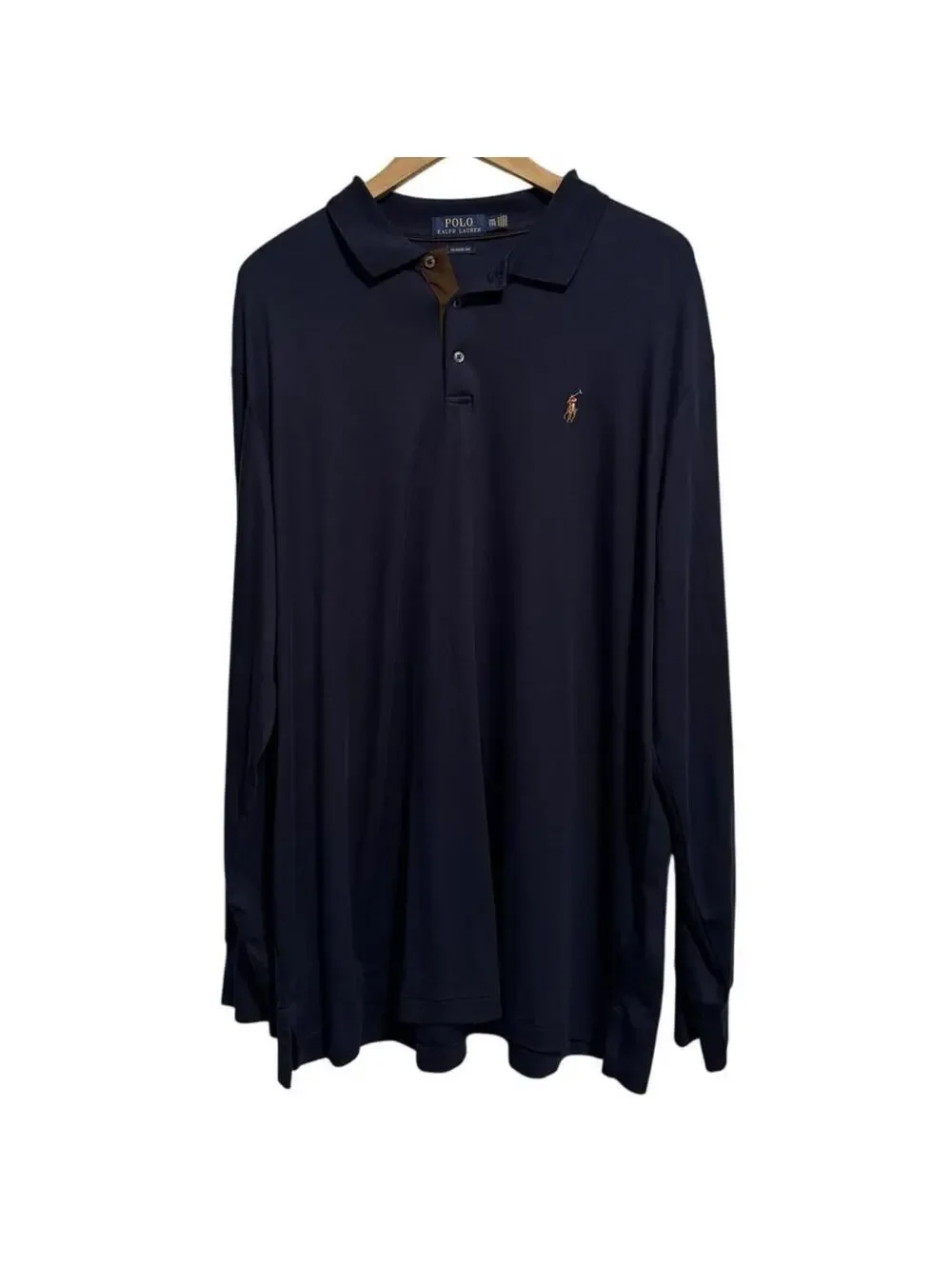 Polo by Ralph Lauren Men's Navy Blue Long Sleeve Classic Fit Polo Shirt XXL pony
